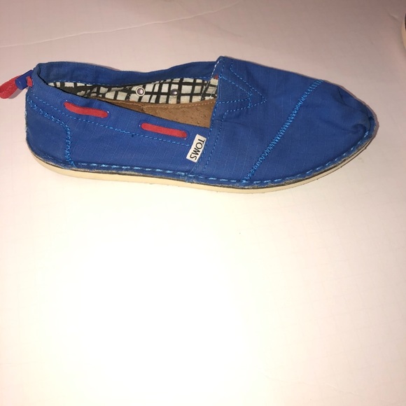 Toms Shoes - 𝅺women Toms blue bimini stitchout boat shoes  9